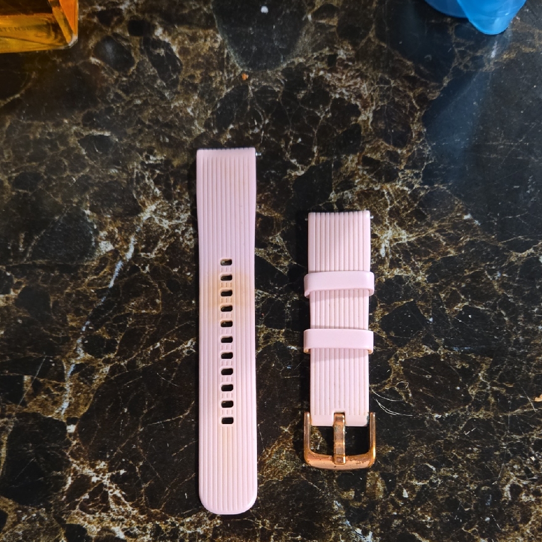 Pink Watch Strap With Gold Buckle